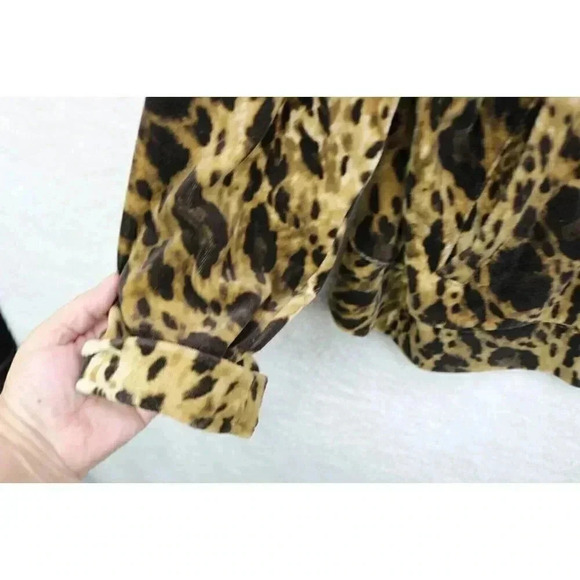 Jones New York Sport Women's Velour Animal Print Jacket-Size Large - Picture 7 of 9